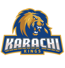 Karachi Kings logo featuring a stylized lions head in blue and gold, with the words Karachi Kings in bold white and blue letters beneath it. | jeetwinbet.com