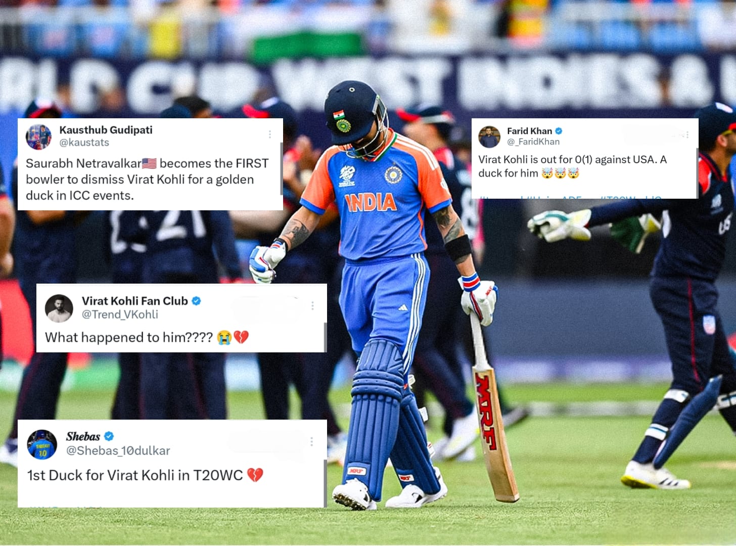 Twitter Reacts to Virat Kohli's Struggles in T20 World Cup 2024, Urges Him to Bat at No.3