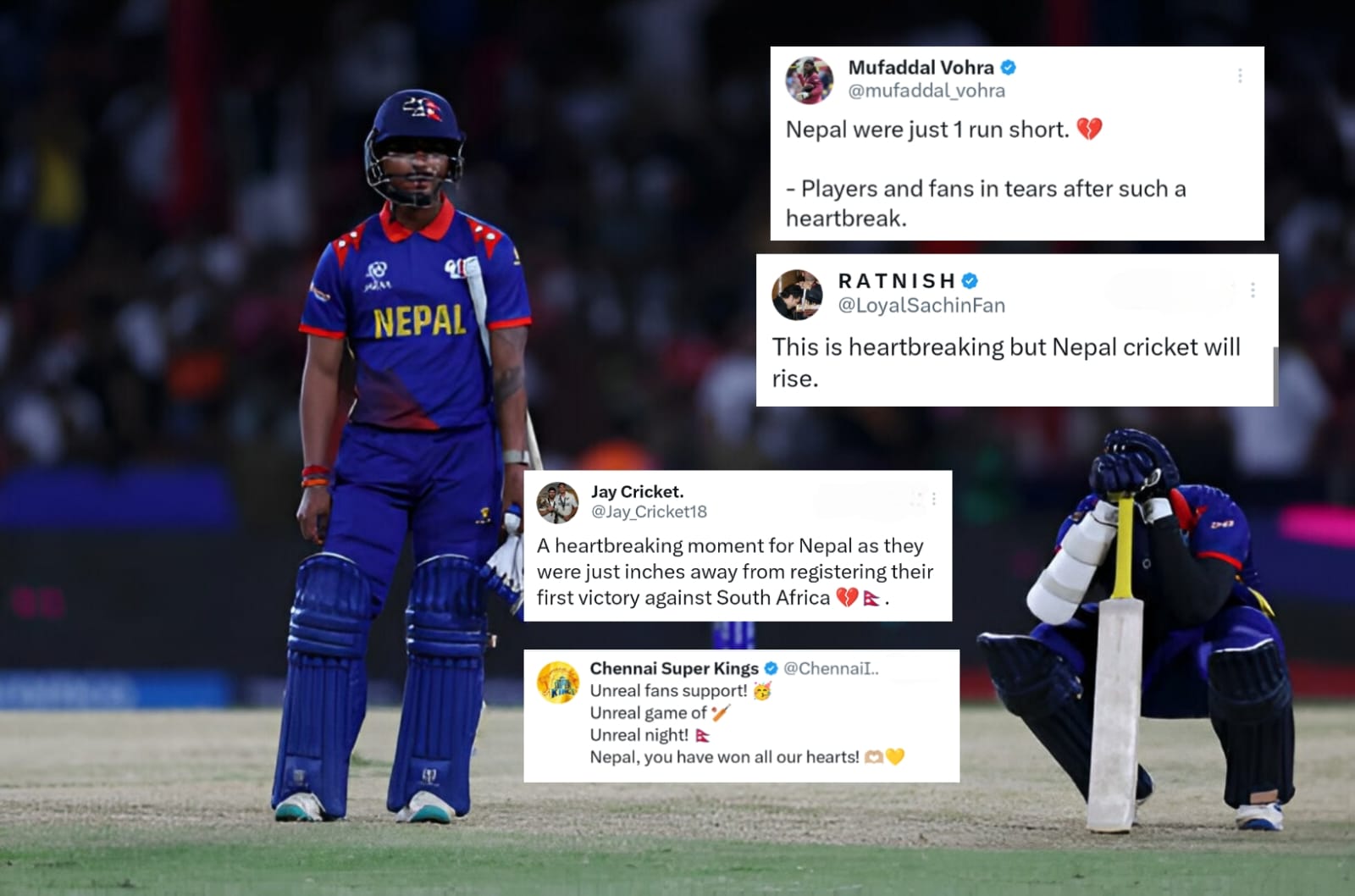 Twitter Reacts as Nepal's Heartbreaking One-Run Loss to South Africa in T20 World Cup