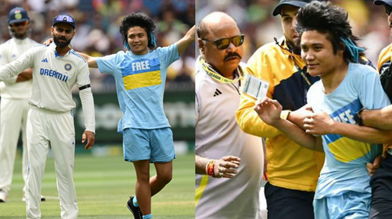 A fan breach security to meet Virat Kohli India vs Australia 4th Test 2024 - CricTips Virat Kohli fan