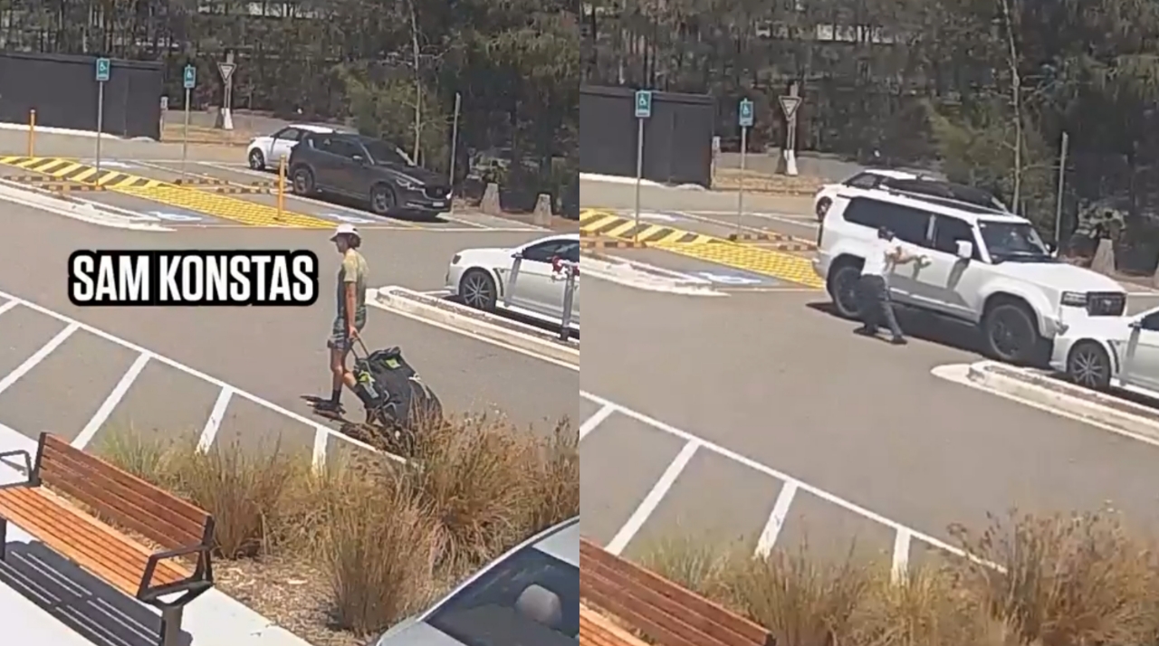 A fan crashed his car while trying to take a photo with Sam Konstas 2025 - CricTips A fan crashed his car while trying to take a photo with Sam Konstas 2025