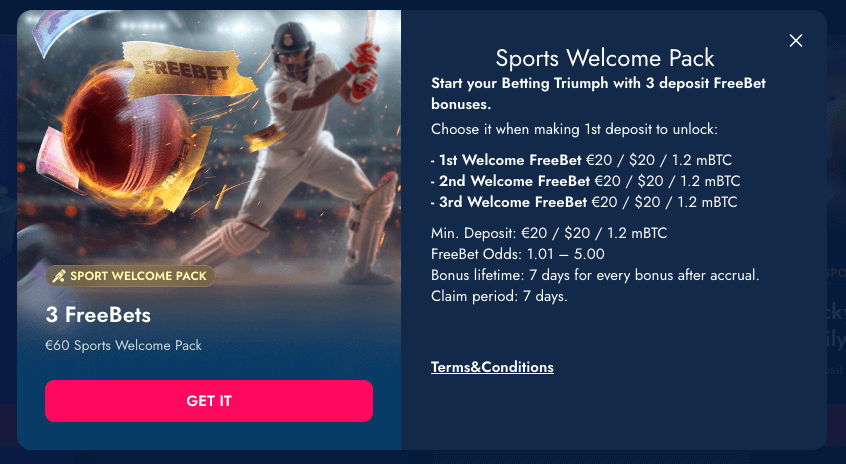 BlueChip sports welcome bonus