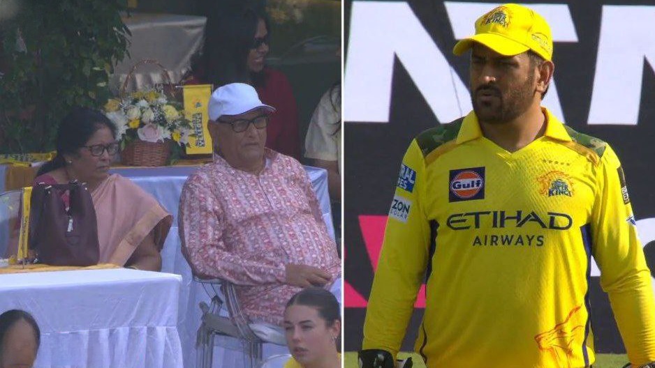 MS Dhoni parents attend CSK vs DC IPL 2025