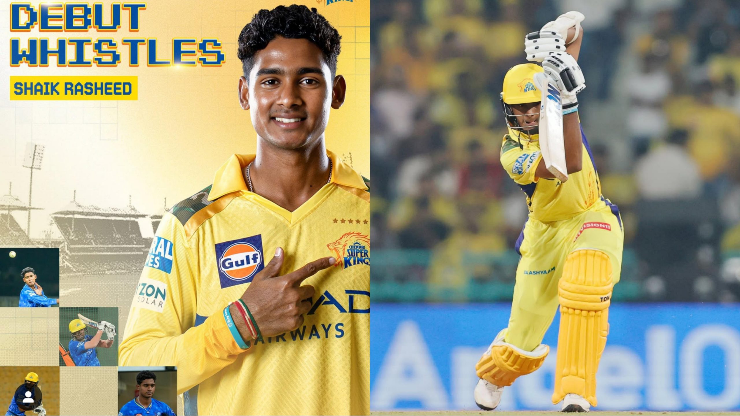 Who is CSK’s opening batter, Shaik Rasheed?