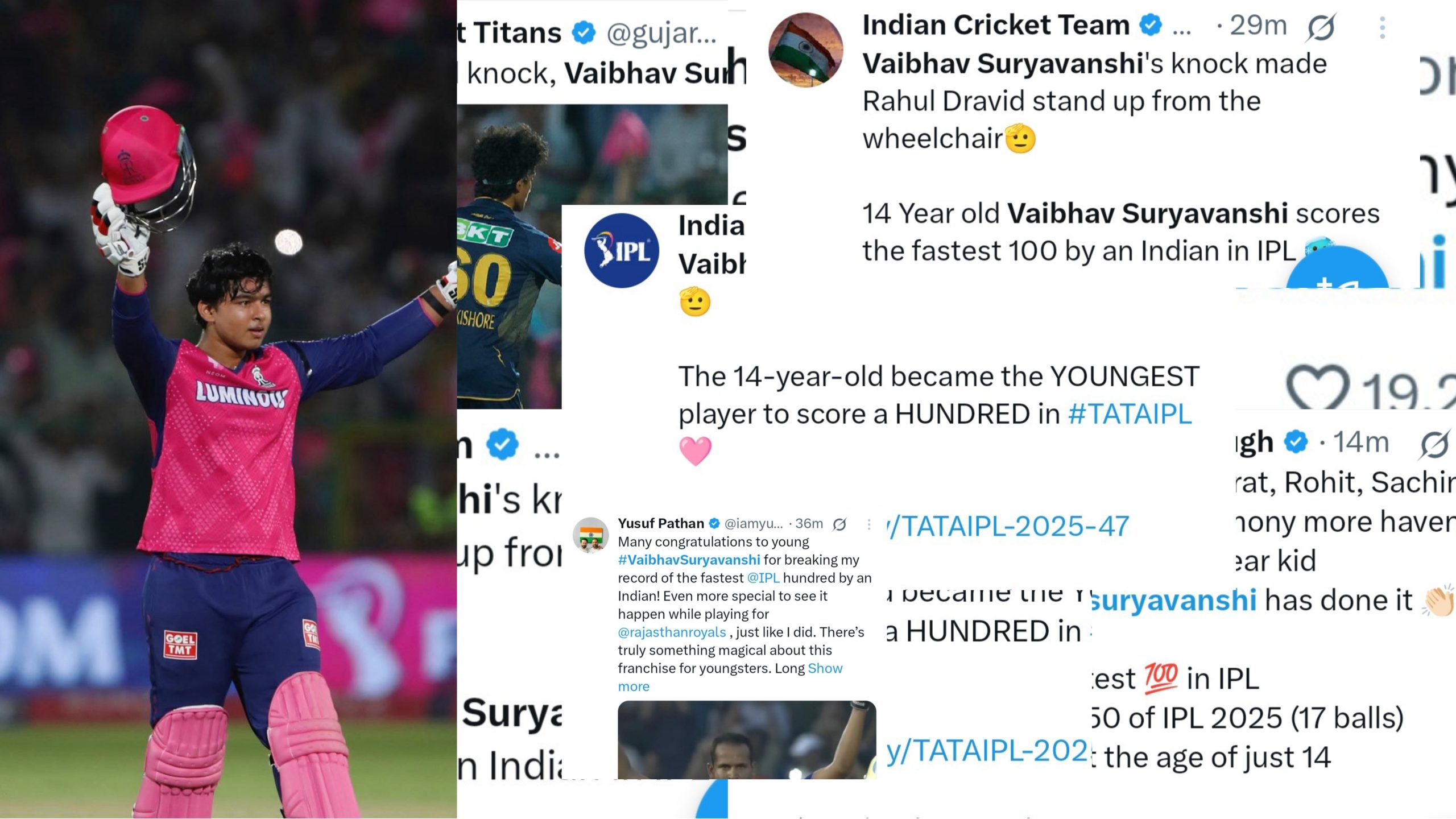 Twitter Reactions: After Vaibhav Suryavanshi Scored the 2nd fastest IPL century - CricTips Twitter Reactions: After Vaibhav Suryavanshi Scored the 2nd fastest IPL century
