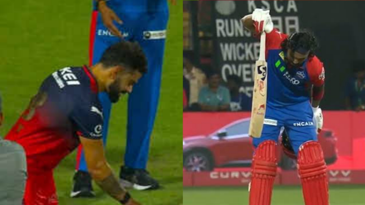 Virat Kohli recreate KL Rahul Kantara celebration DC vs RCB IPL 2025